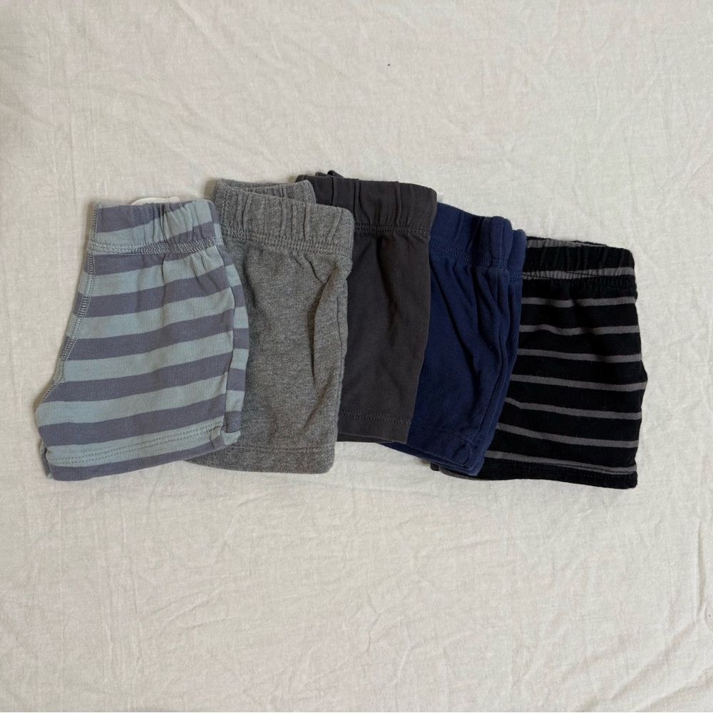 Carter's Kids Striped and Solid Shorts Set - Gray, Blue, Black